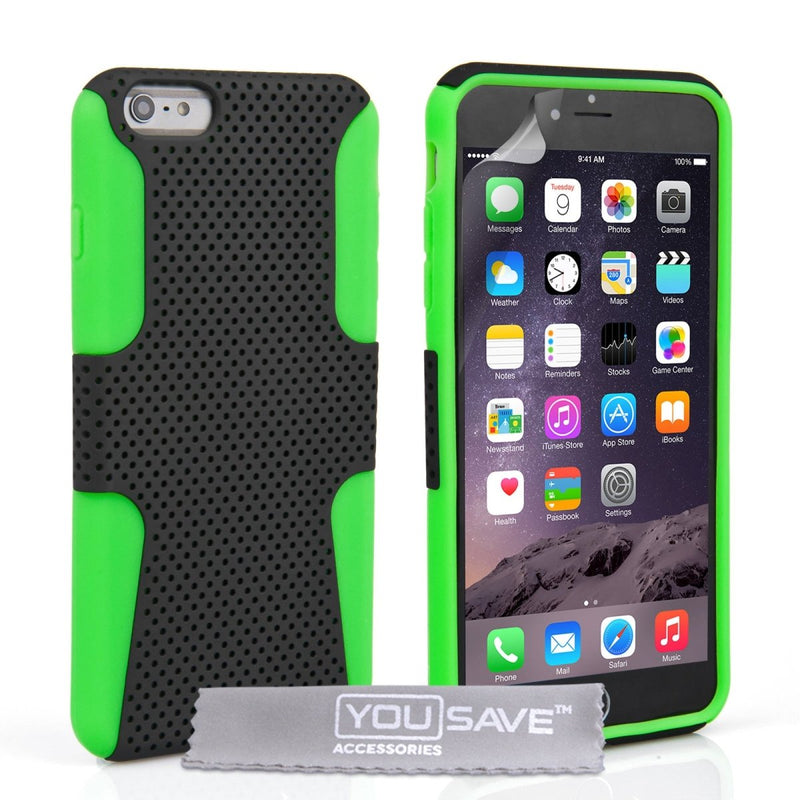 Iphone 6 Plus And 6s Plus Mesh Combo Gel Case - Green - Mobile Madhouse