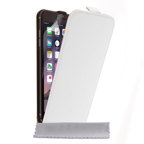 Caseflex Iphone 6 Plus And 6s Plus Real Leather Flip Case - White - Mobile Madhouse