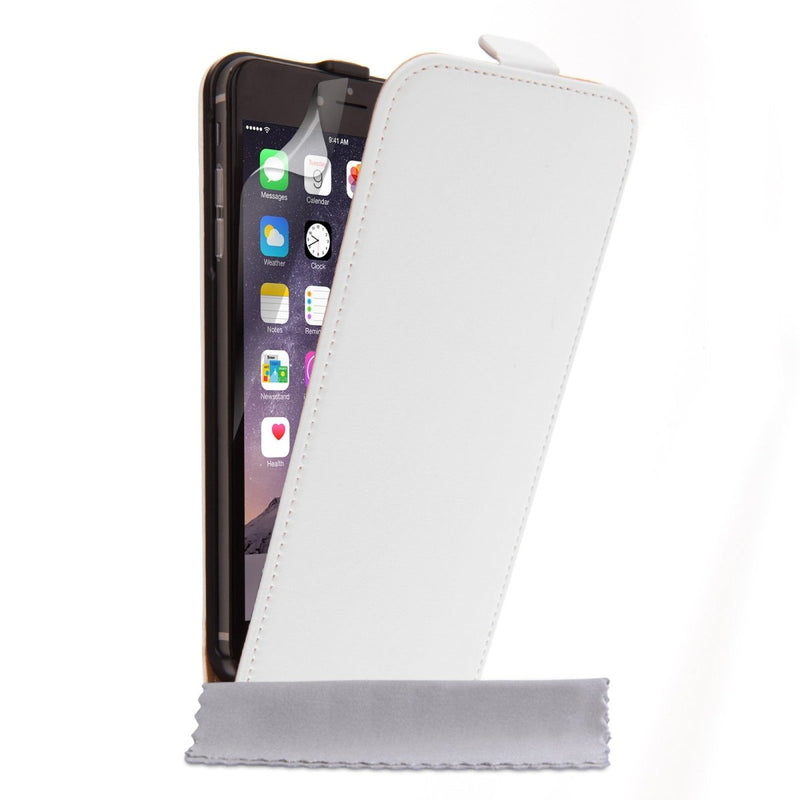 Caseflex Iphone 6 Plus And 6s Plus Real Leather Flip Case - White - Mobile Madhouse