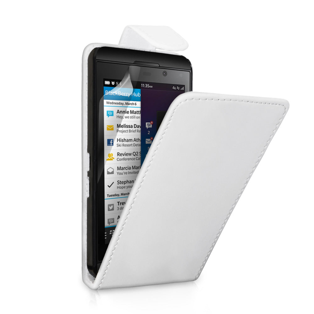 YouSave Accessories Blackberry Z10 Leather-Effect Flip Case - White