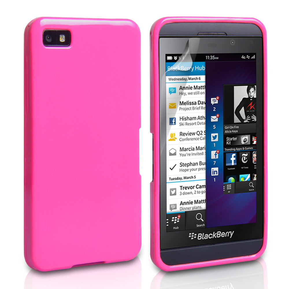 YouSave Accessories Blackberry Z10 Silicone Gel Case - Hot Pink