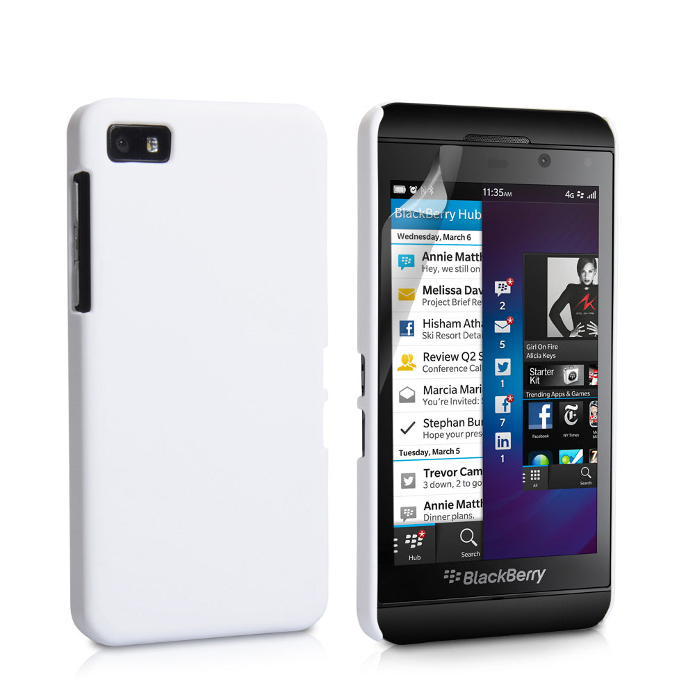 YouSave Accessories Blackberry Z10 Hard Hybrid Case - White