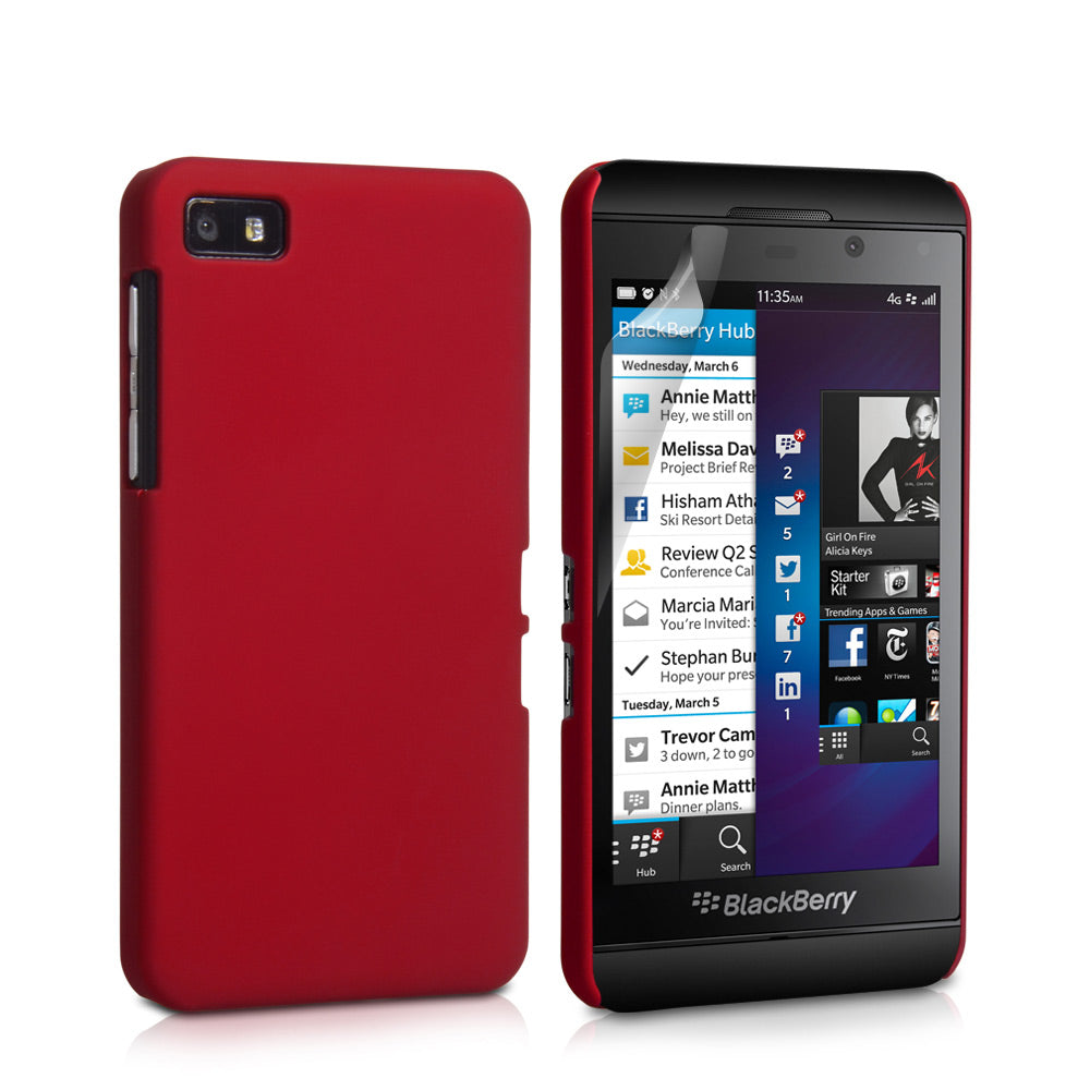 YouSave Accessories Blackberry Z10 Red Hard Hybrid Case