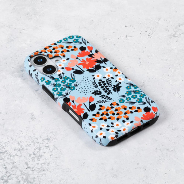 Baby Blue Floral Tough Phone Case iPhone 17 - alternate view