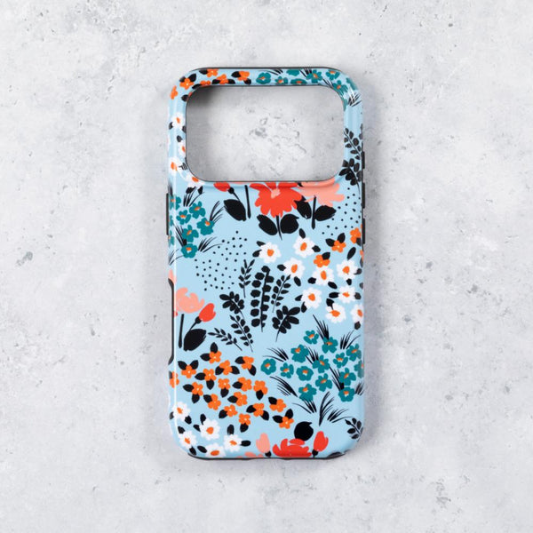 Baby Blue Floral Tough Phone Case iPhone 17 Pro Max