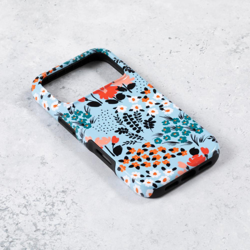 Baby Blue Floral Tough Phone Case iPhone 17 Pro Max