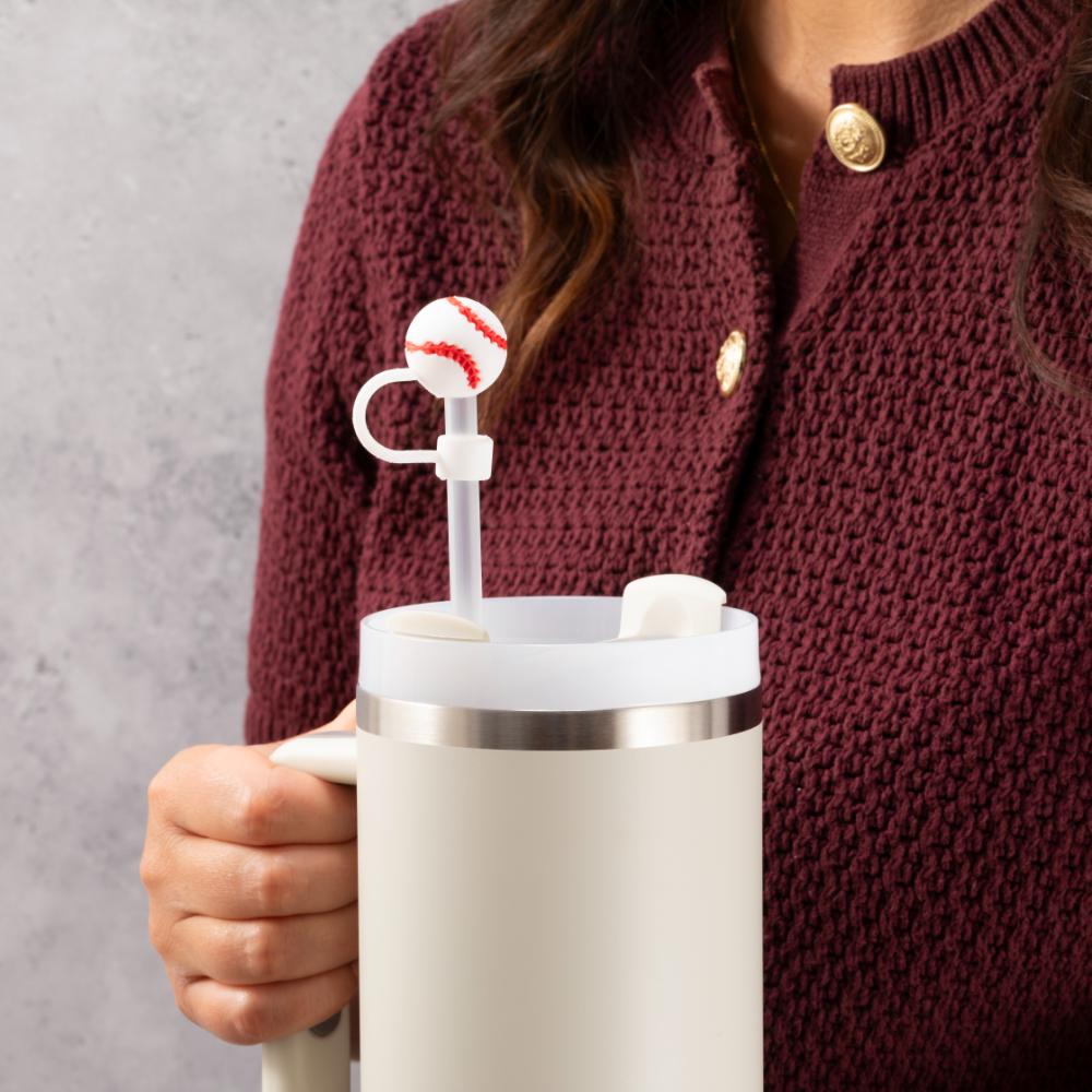 Baseball Straw Cover Topper