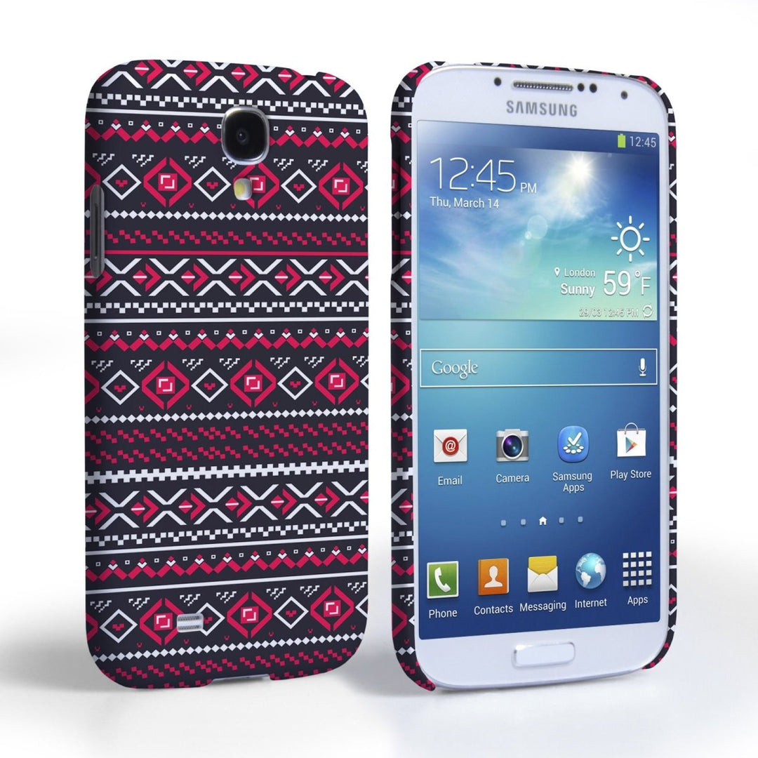 Caseflex Samsung Galaxy S4 Fairisle Case – Grey With Red Background - Mobile Madhouse