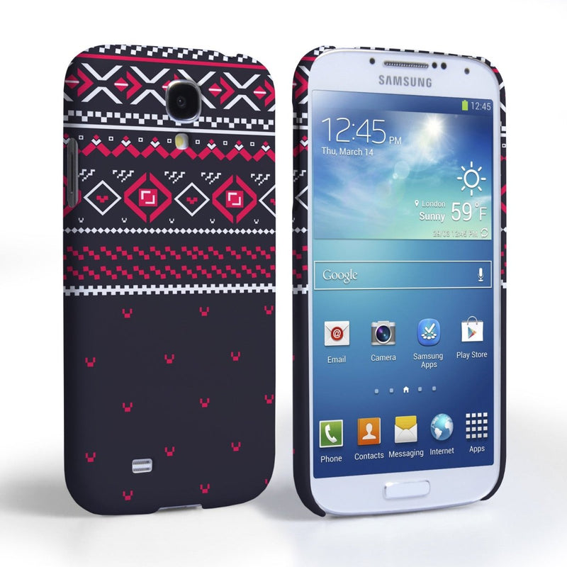 Caseflex Samsung Galaxy S4 Fairisle Case – Grey And Red Half Pattern - Mobile Madhouse