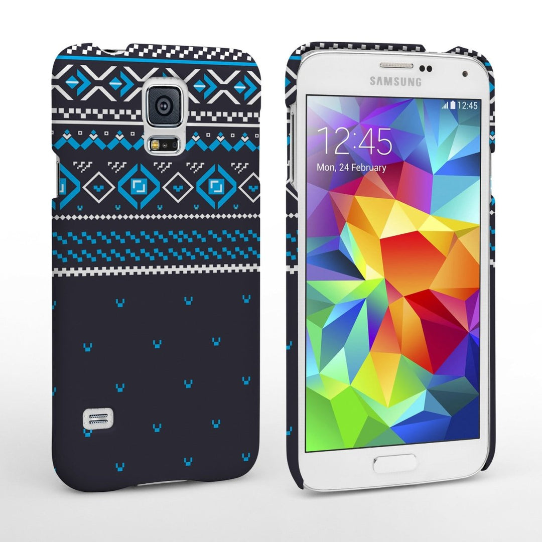 Caseflex Samsung Galaxy S5 Case Fair Isle Jumper Case - Blue - Mobile Madhouse