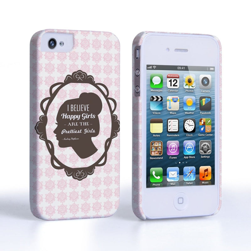 Caseflex iPhone 4 And 4s Audrey Hepburn ‘Happy Girls’ Quote Case - Mobile Madhouse