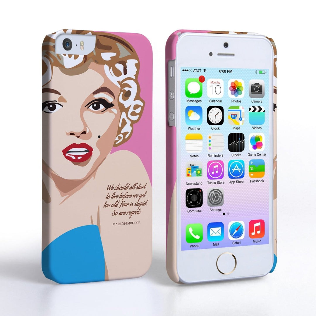 Caseflex Iphone 5 And 5s Marilyn Monroe ‘Fear Is Stupid’ Quote Case - Mobile Madhouse