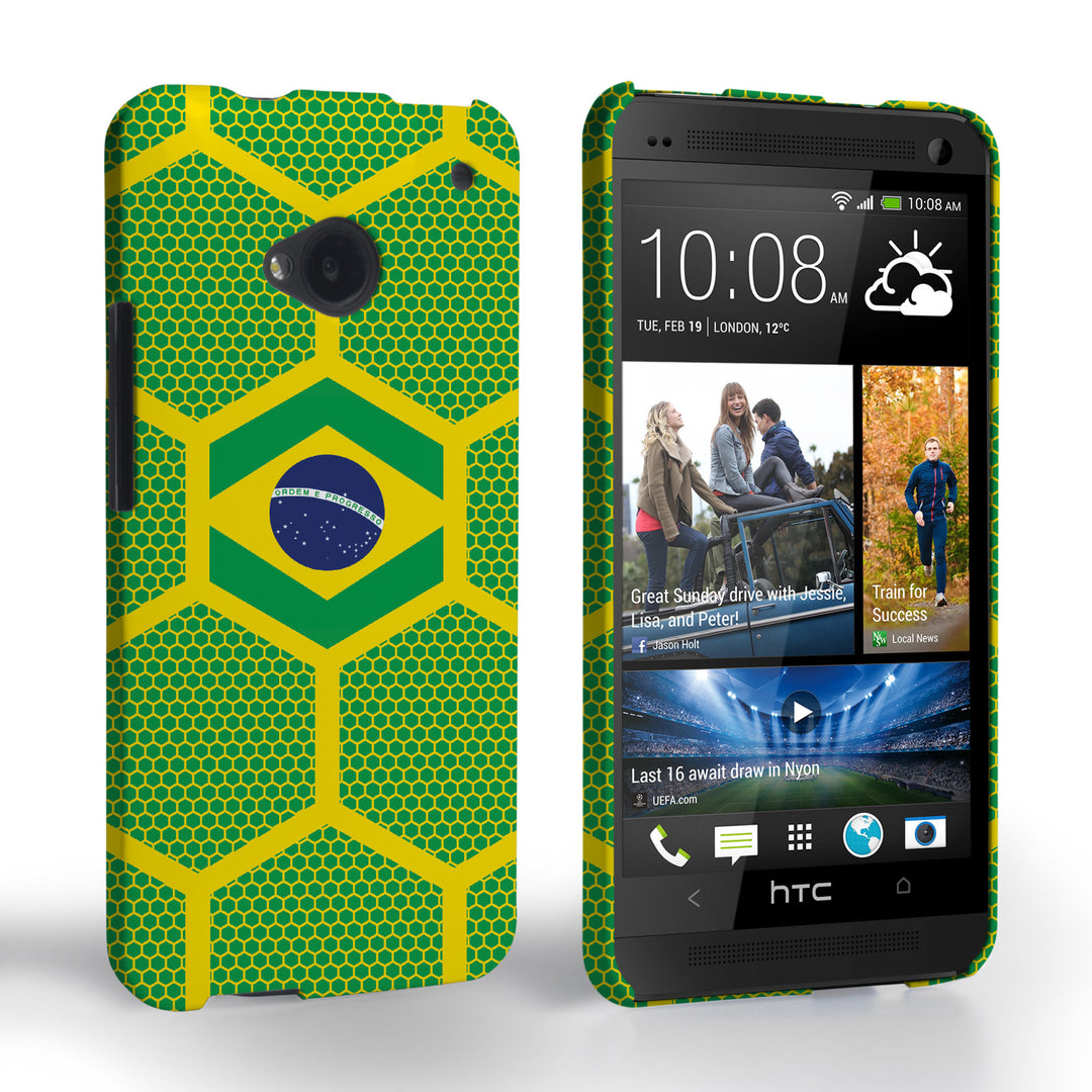 Caseflex HTC One Brazil Football Pattern World Cup Case