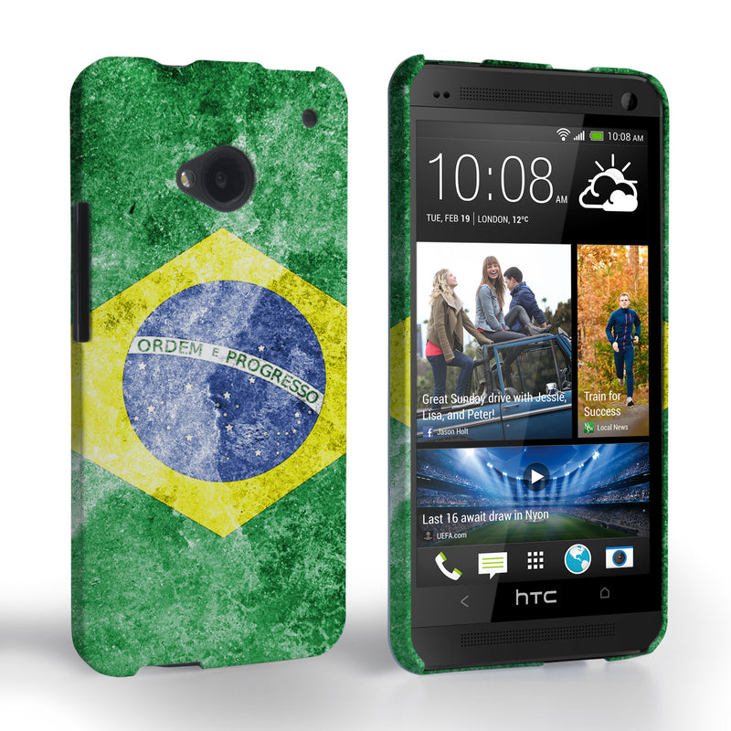 Caseflex HTC One Retro Brazil Flag Case