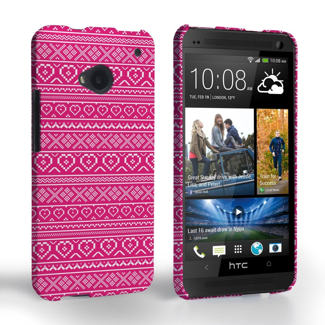 Caseflex HTC One Fairisle Case – Pink And White - Mobile Madhouse