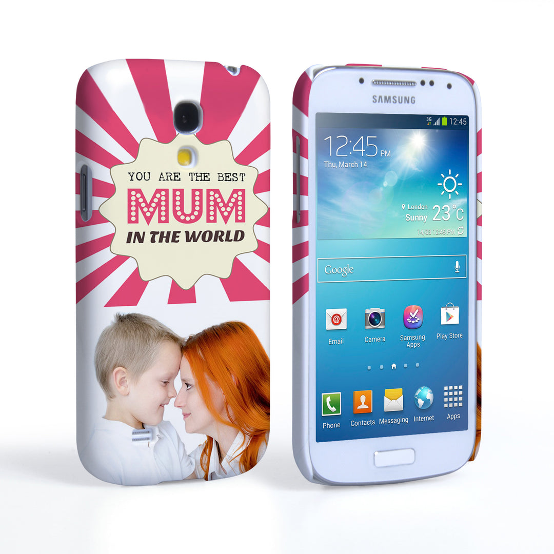 Caseflex Samsung Galaxy S4 Mini ‘Best Mum in the World’ Personalised Hard Case – Pink
