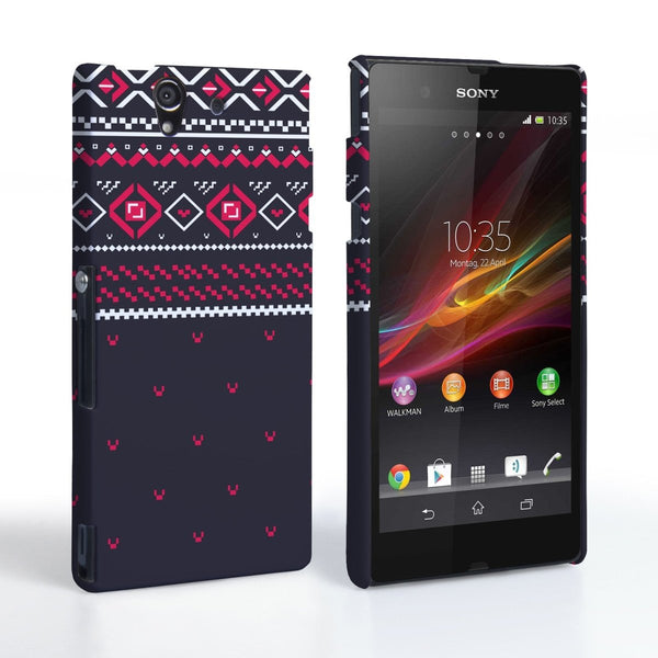 Caseflex Sony Xperia Z Fairisle Case – Grey And Red Half Pattern - Mobile Madhouse