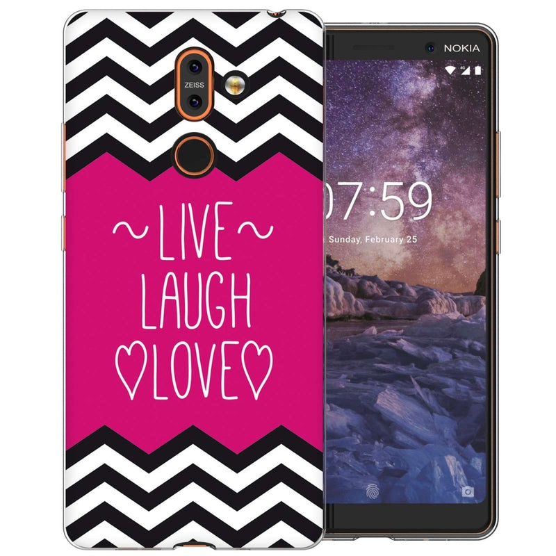 Nokia 7 Plus Live Laugh Love Heart TPU Gel Case - Mobile Madhouse