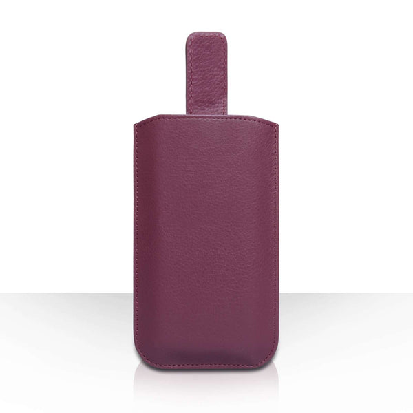 Caseflex PU Leather Auto Return Pull Tab Pouch (S) - Purple - Mobile Madhouse