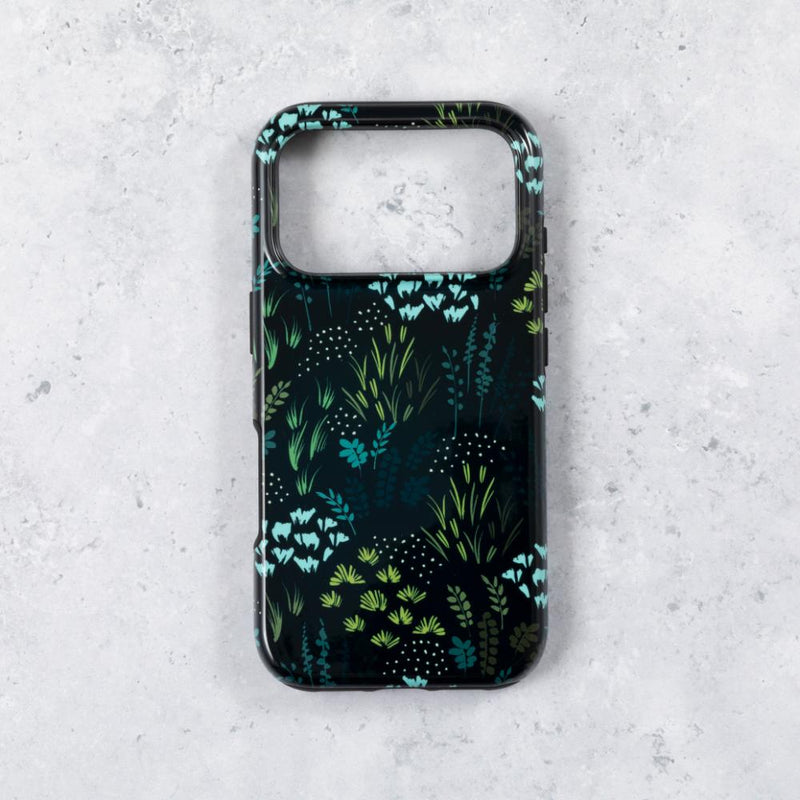 Forest Green Floral Tough Phone Case iPhone 17 Pro Max