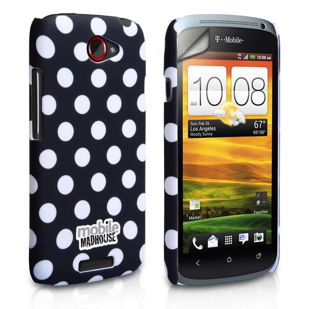 YouSave Accessories HTC One S Black Polka Dot Hard Case