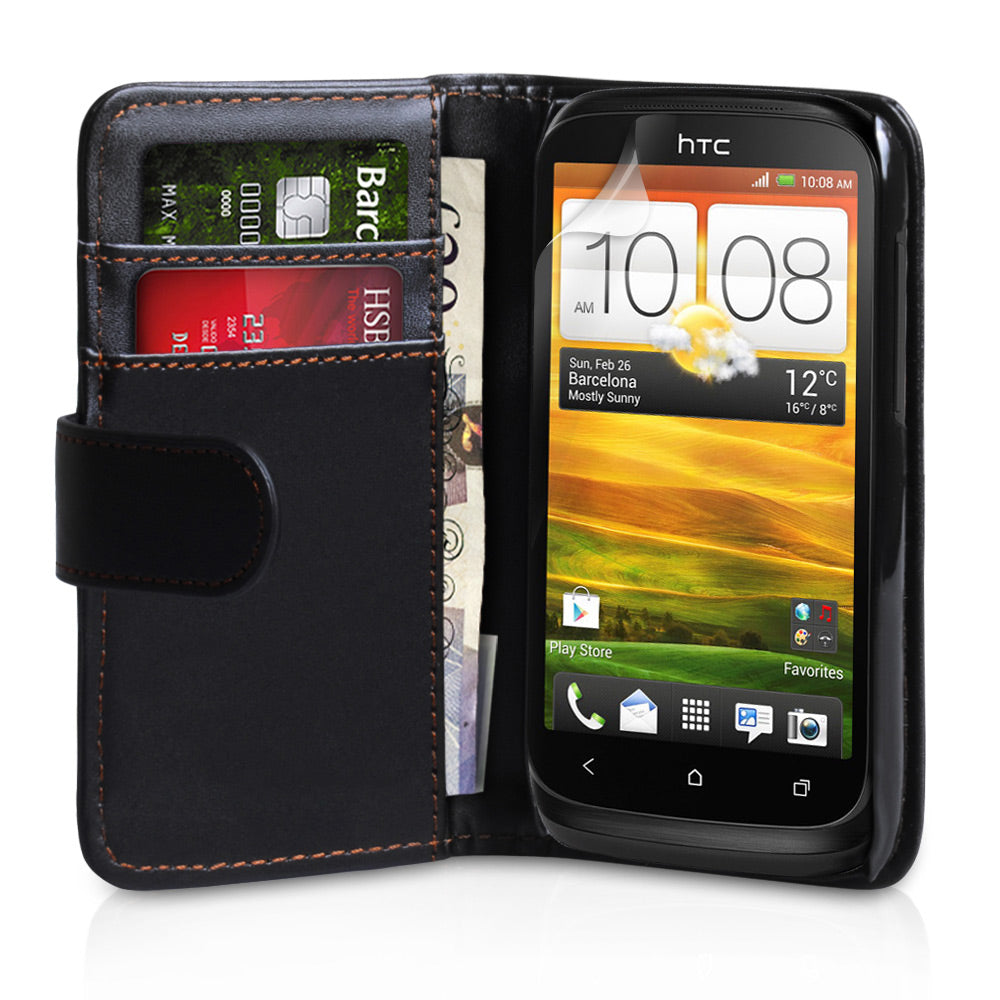 YouSave Accessories HTC Desire X Leather Effect Wallet Case - Black