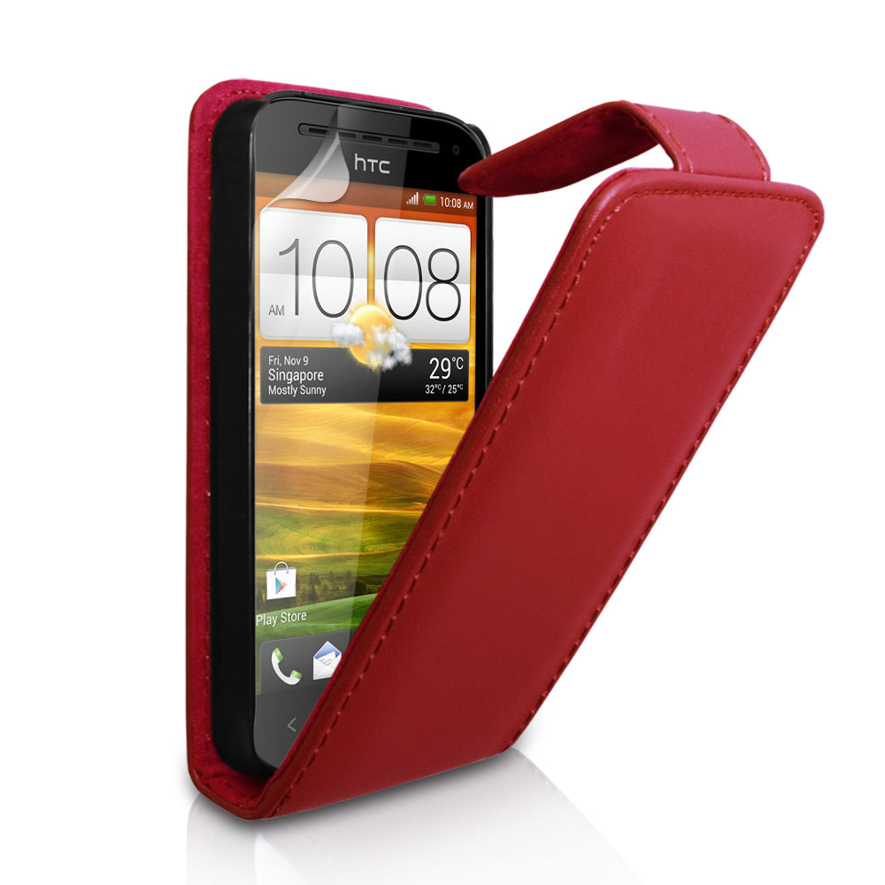 YouSave Accessories HTC One SV Leather Effect Flip Case - Red