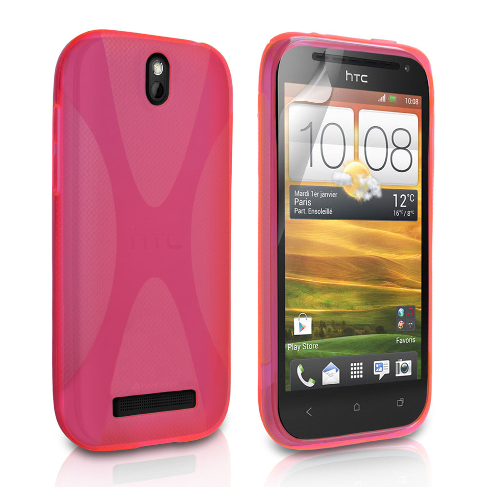 YouSave Accessories HTC One SV Hot Pink X Line Gel Case