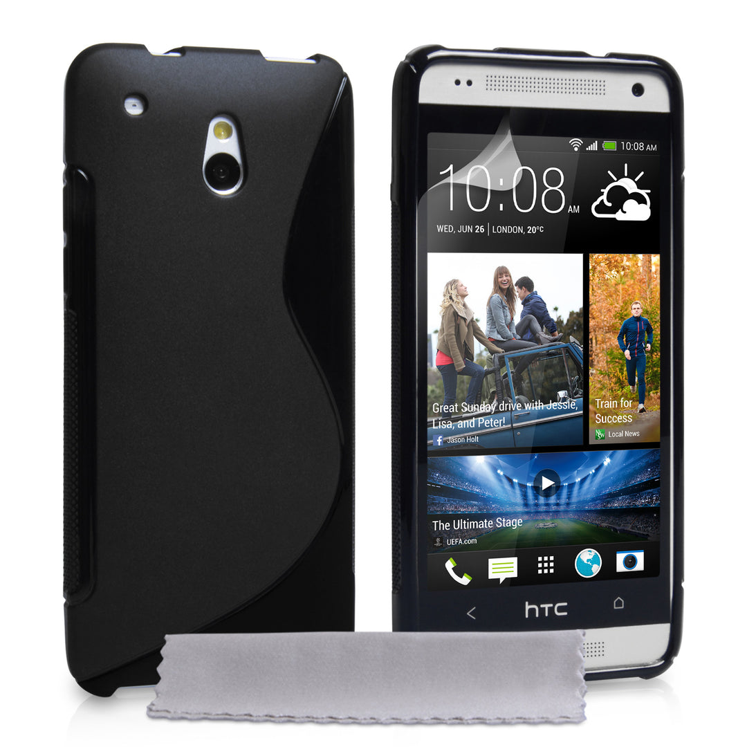Caseflex HTC ONE Mini Silicone Gel S-Line Case - Black