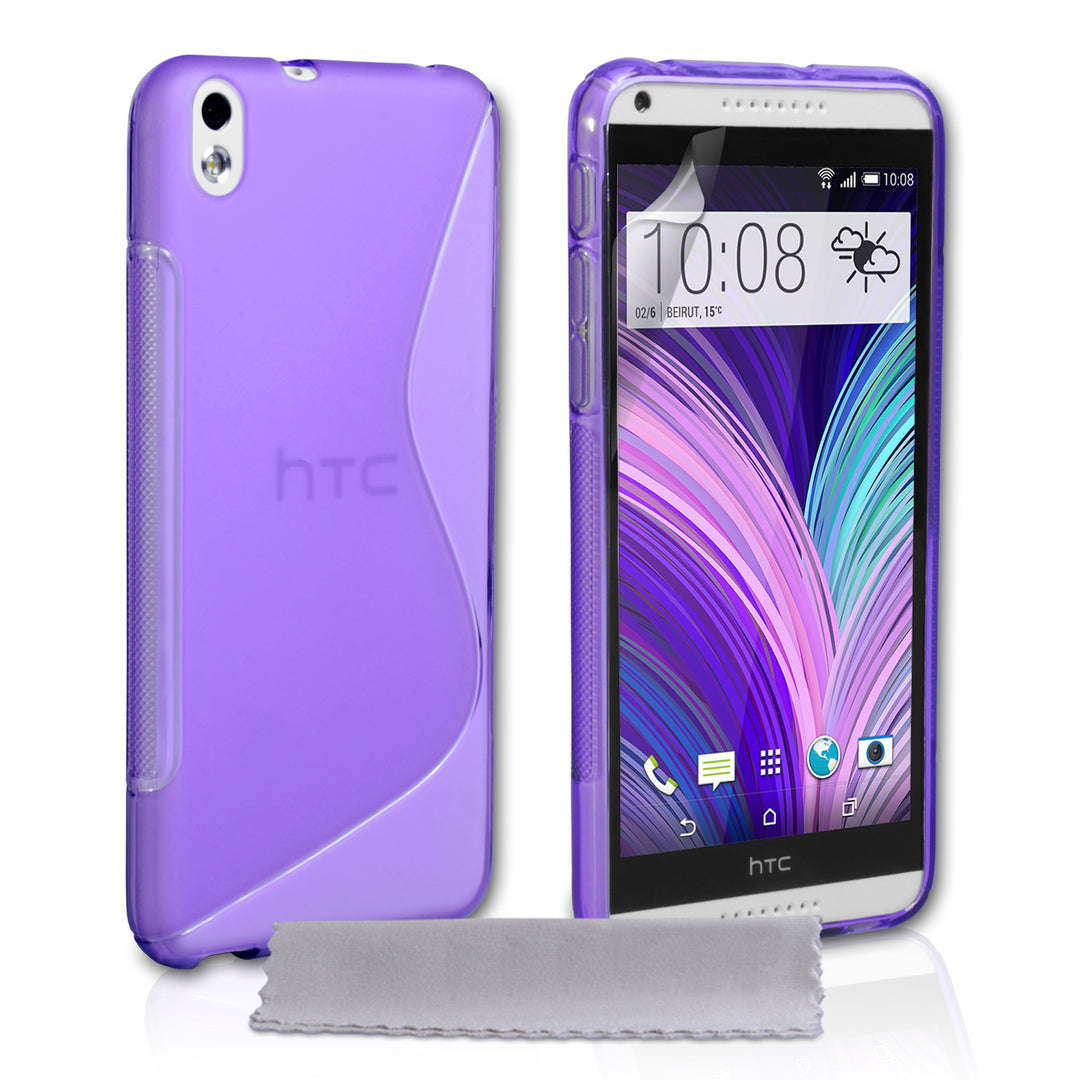 Caseflex HTC Desire 816 Silicone Gel S-Line Case - Purple
