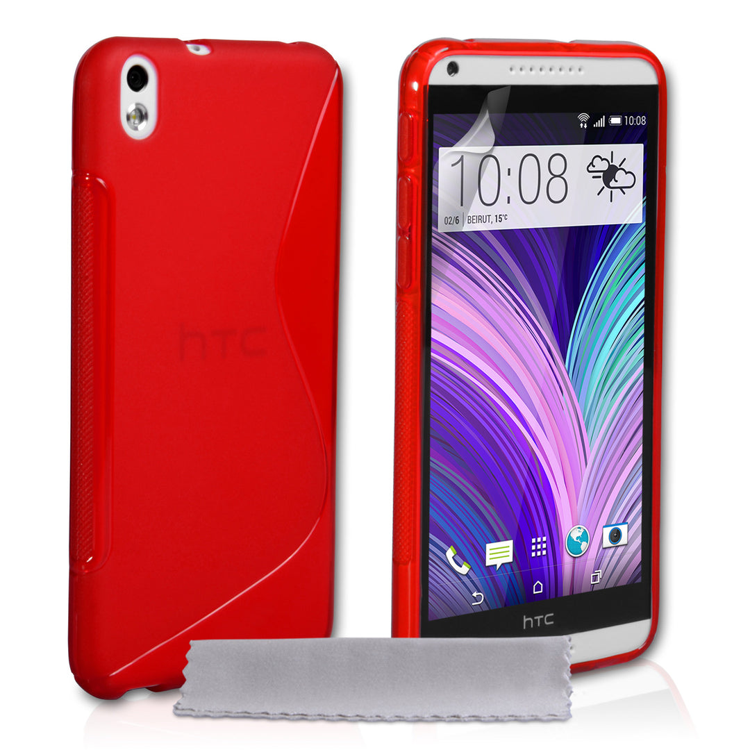 Caseflex HTC Desire 816 Silicone Gel S-Line Case - Red