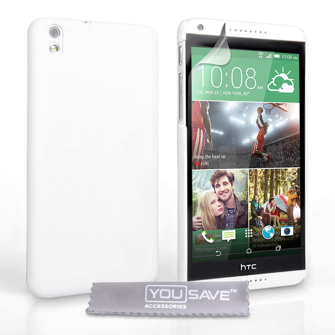 YouSave Accessories HTC Desire 816 Hard Hybrid Case - White