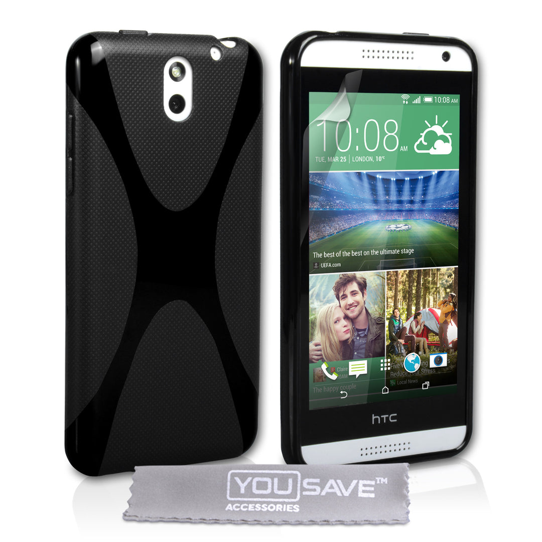 YouSave Accessories HTC Desire 610 Silicone Gel X-Line Case - Black