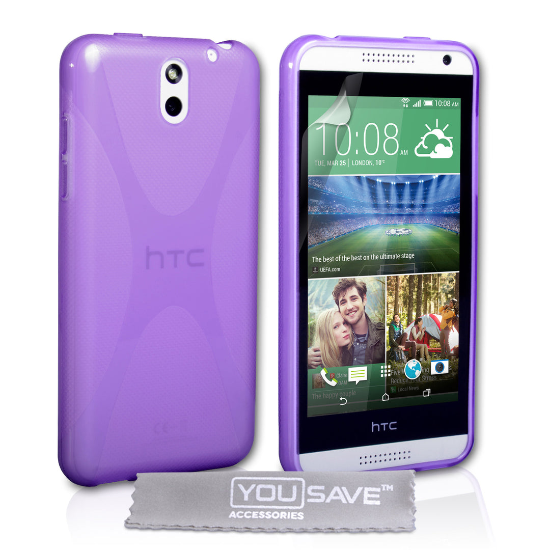 YouSave Accessories HTC Desire 610 Silicone Gel X-Line Case - Purple