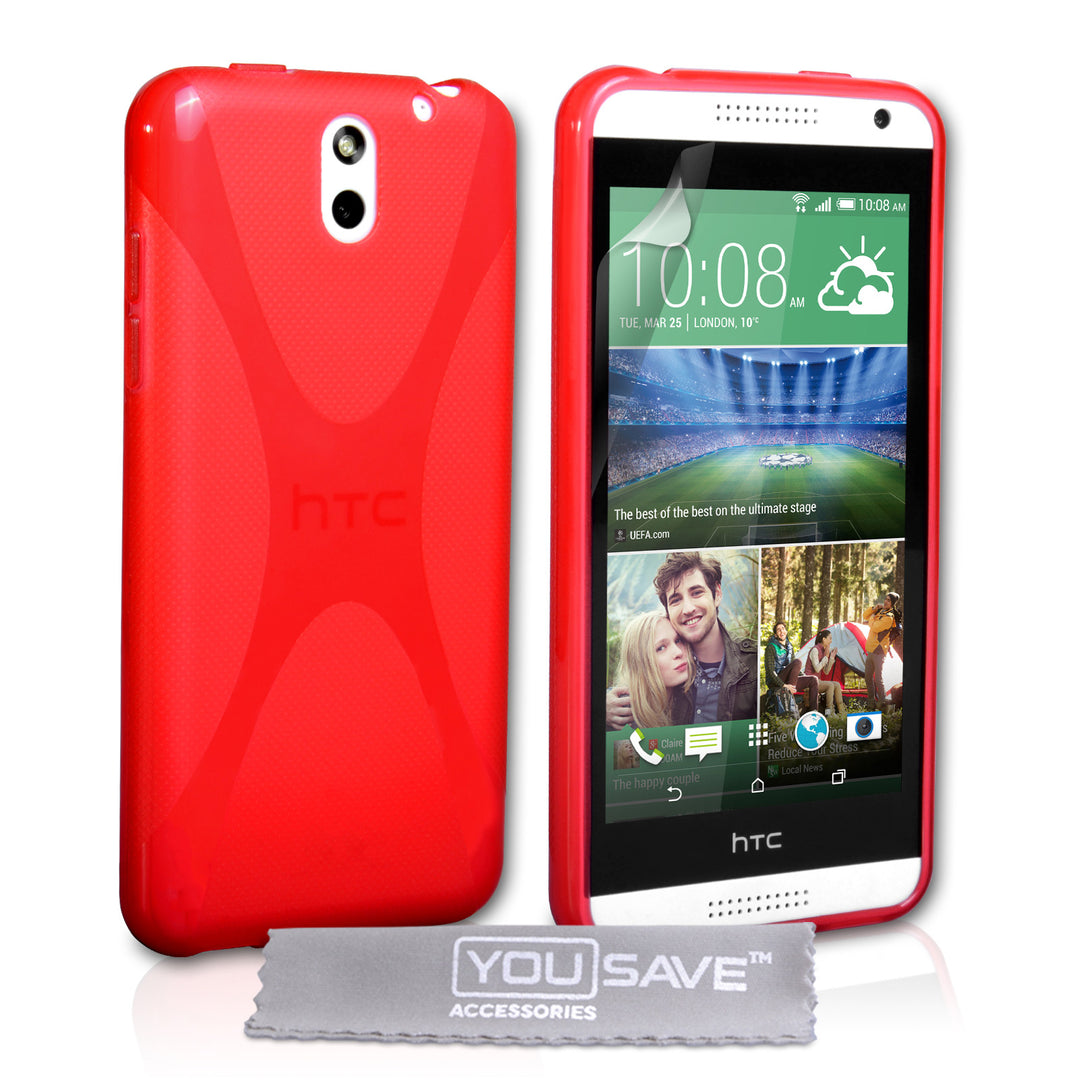 YouSave Accessories HTC Desire 610 Silicone Gel X-Line Case - Red