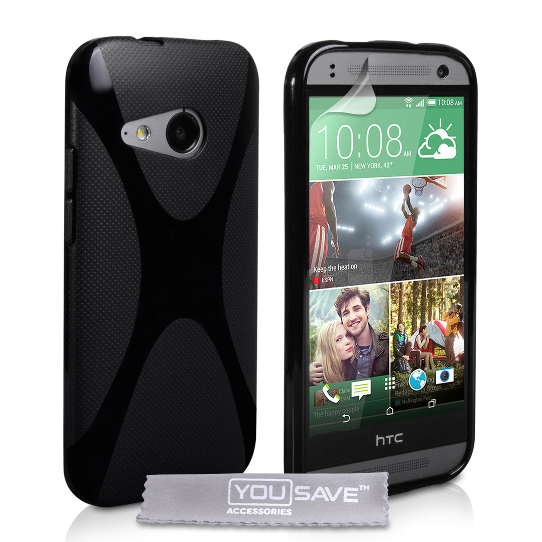 YouSave Accessories HTC One Mini 2 Silicone Gel X-Line Case - Black