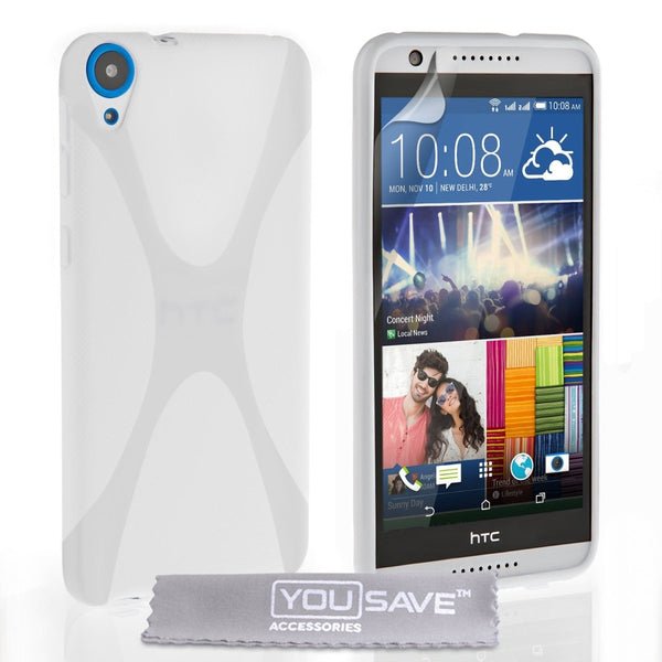 Yousave Accessories HTC Desire 820 Silicone Gel X - Line Case - White - Mobile Madhouse