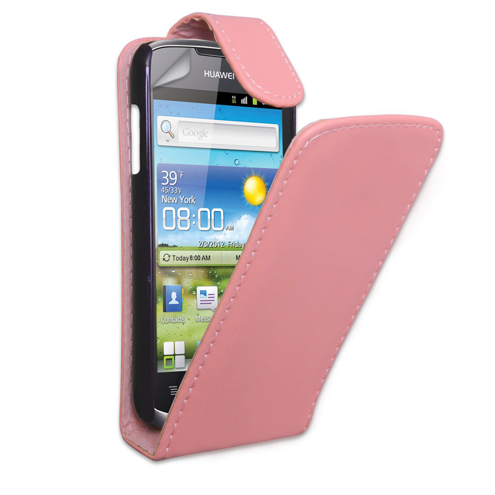 YouSave Huawei Ascend G300 Baby Pink Leather Effect Flip Case