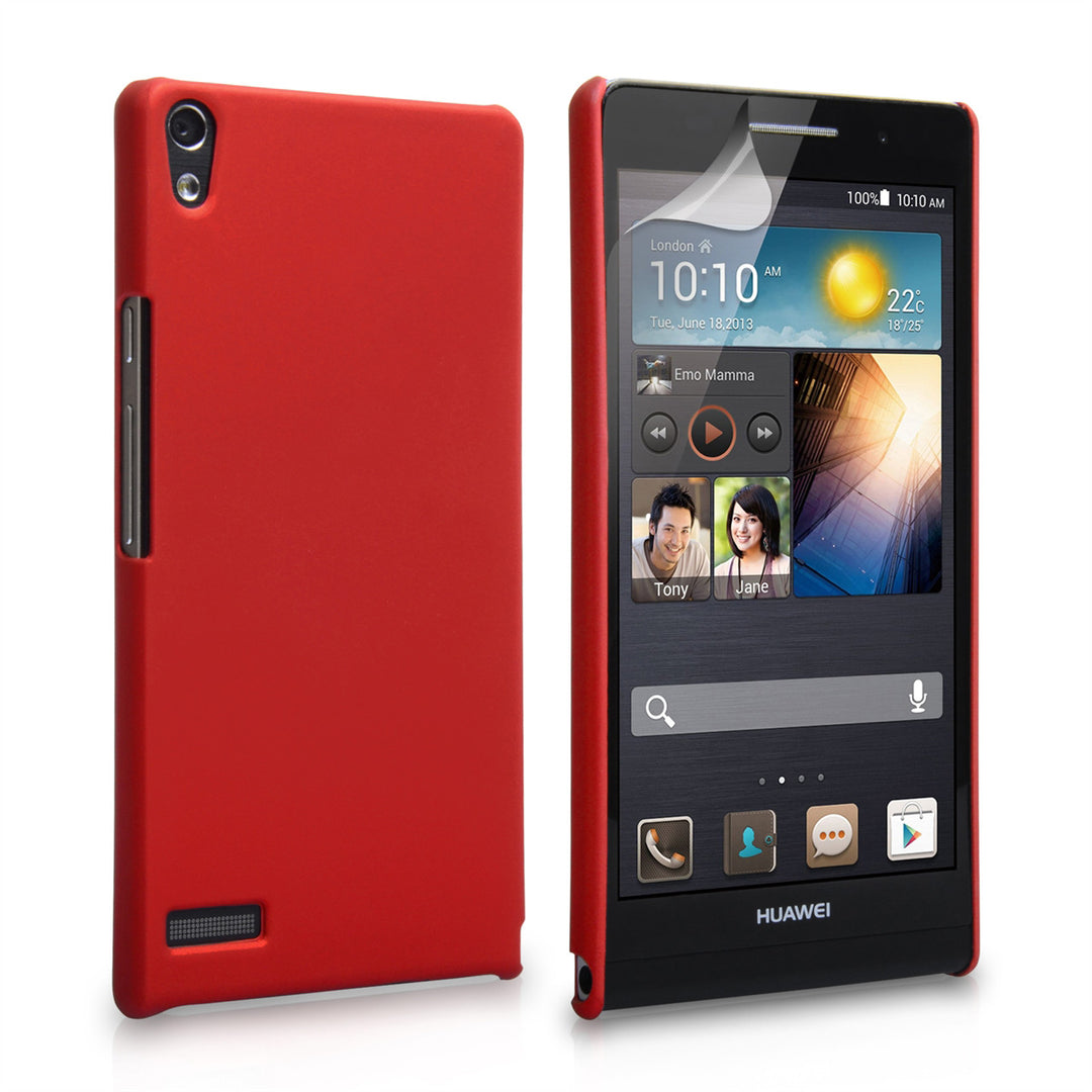 YouSave Accessories Huawei Ascend P6 Red Hybrid Hard Case