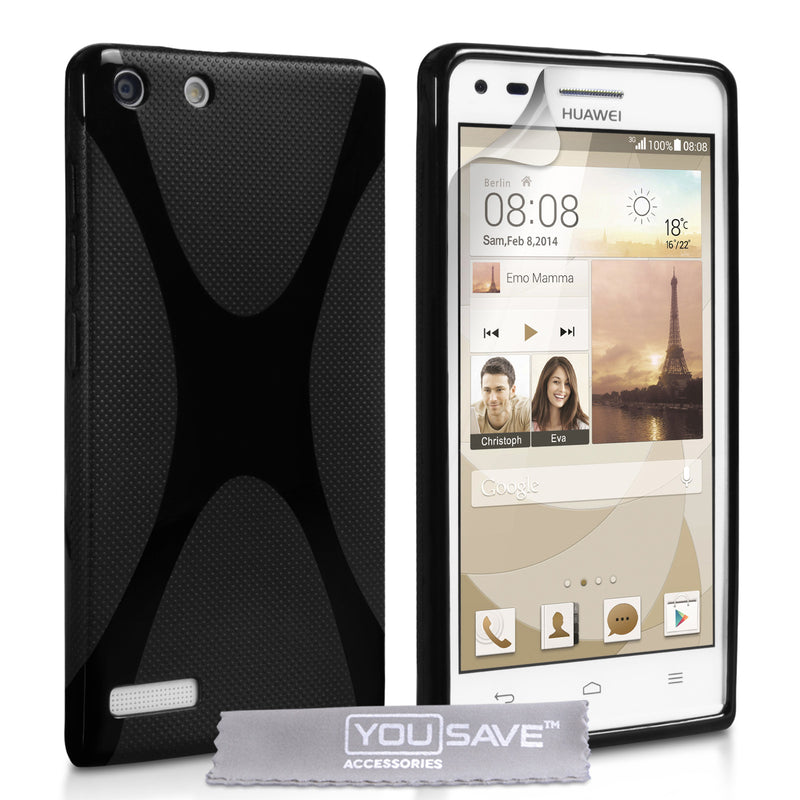 YouSave Accessories Huawei Ascend G6 Silicone Gel X-Line Case - Black