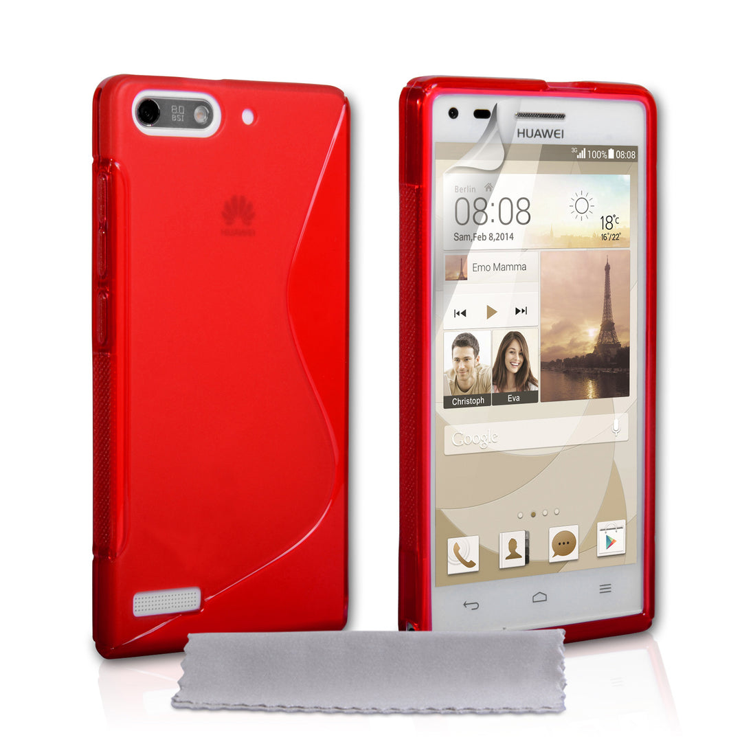 Caseflex Huawei Ascend G6 Silicone Gel S-Line Case - Red