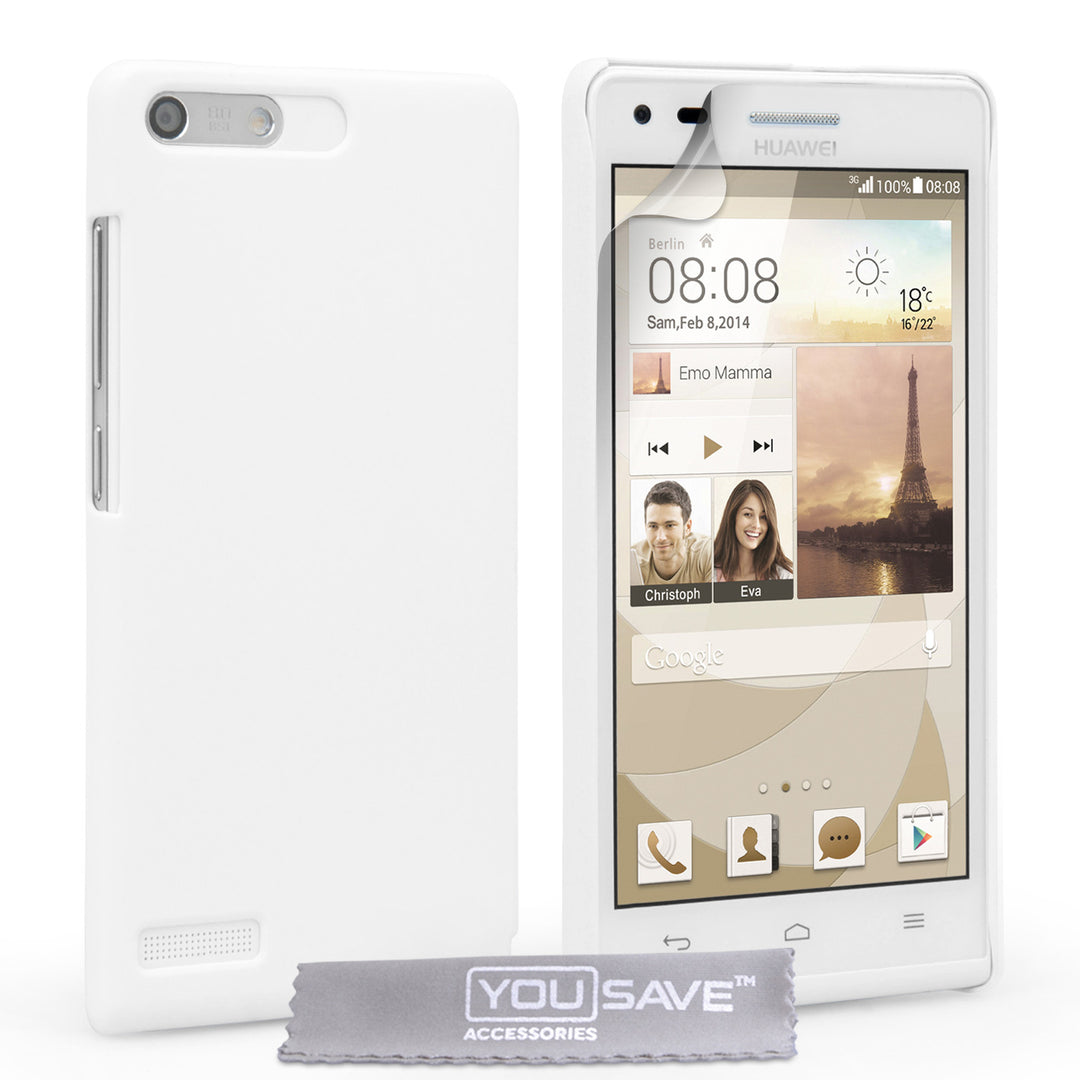 YouSave Accessories Huawei Ascend G6 Hard Hybrid Case - White