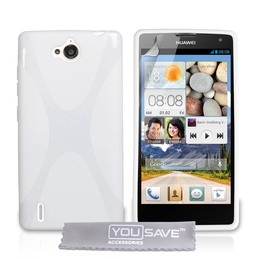 YouSave Huawei Ascend G740 Silicone Gel X-Line Case - White