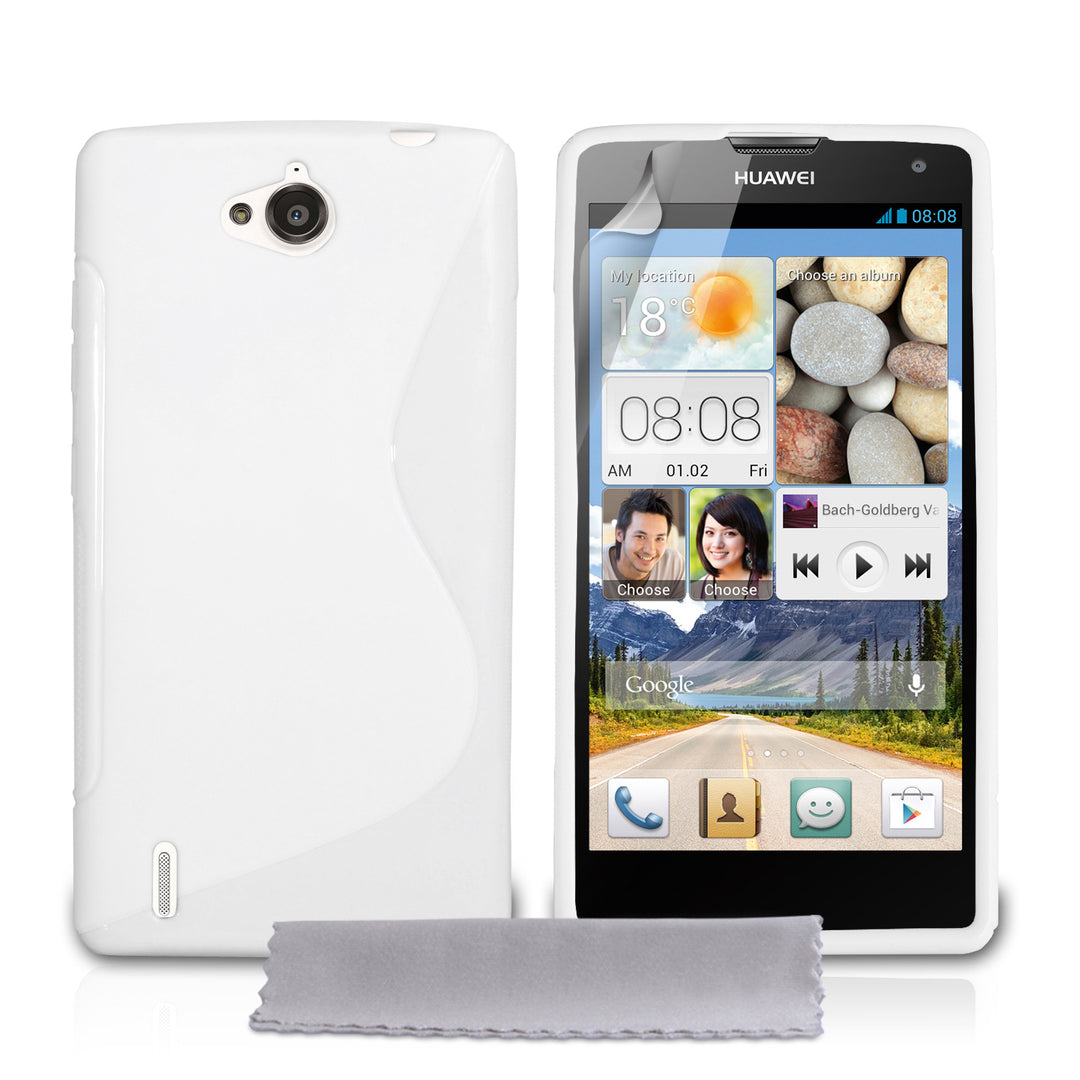 Caseflex Huawei Ascend G740 Silicone Gel S-Line Case - White
