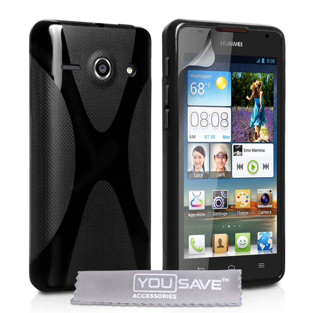YouSave Huawei Ascend Y530 Silicone Gel X-Line Case - Black