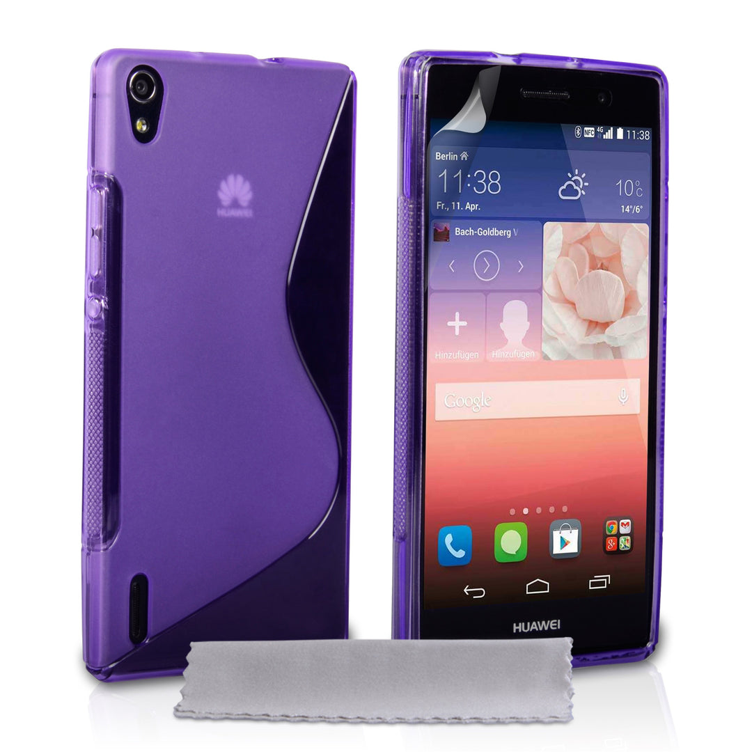 Caseflex Huawei Ascend P7 Silicone Gel S-Line Case - Purple