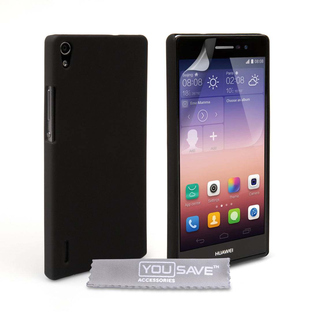 YouSave Accessories Huawei Ascend P7 Hard Hybrid Case - Black