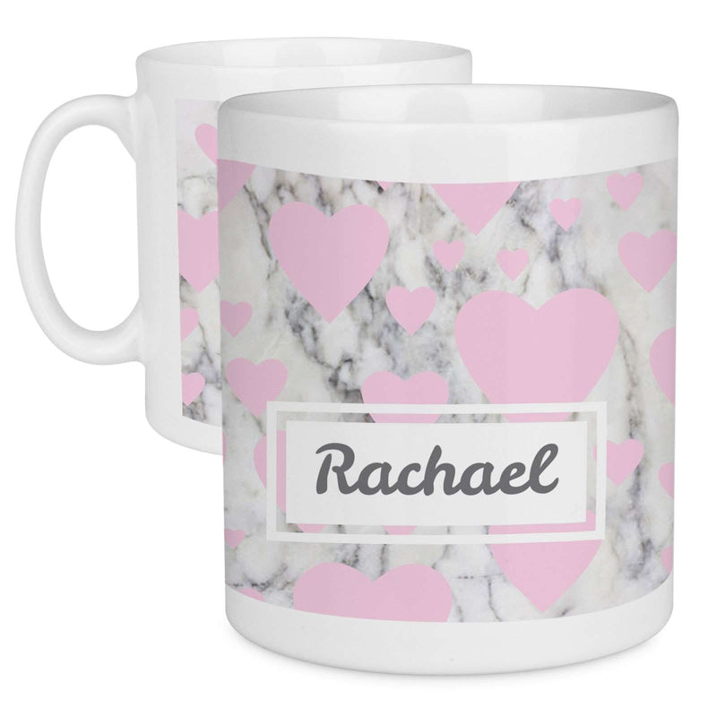Pink Heart Marble Pattern Personalised Mug - Mobile Madhouse