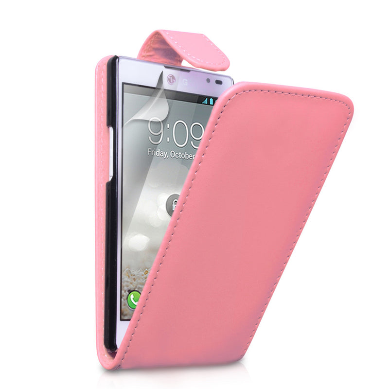 YouSave Accessories LG Optimus L9 Baby Pink Leather Effect Flip Case