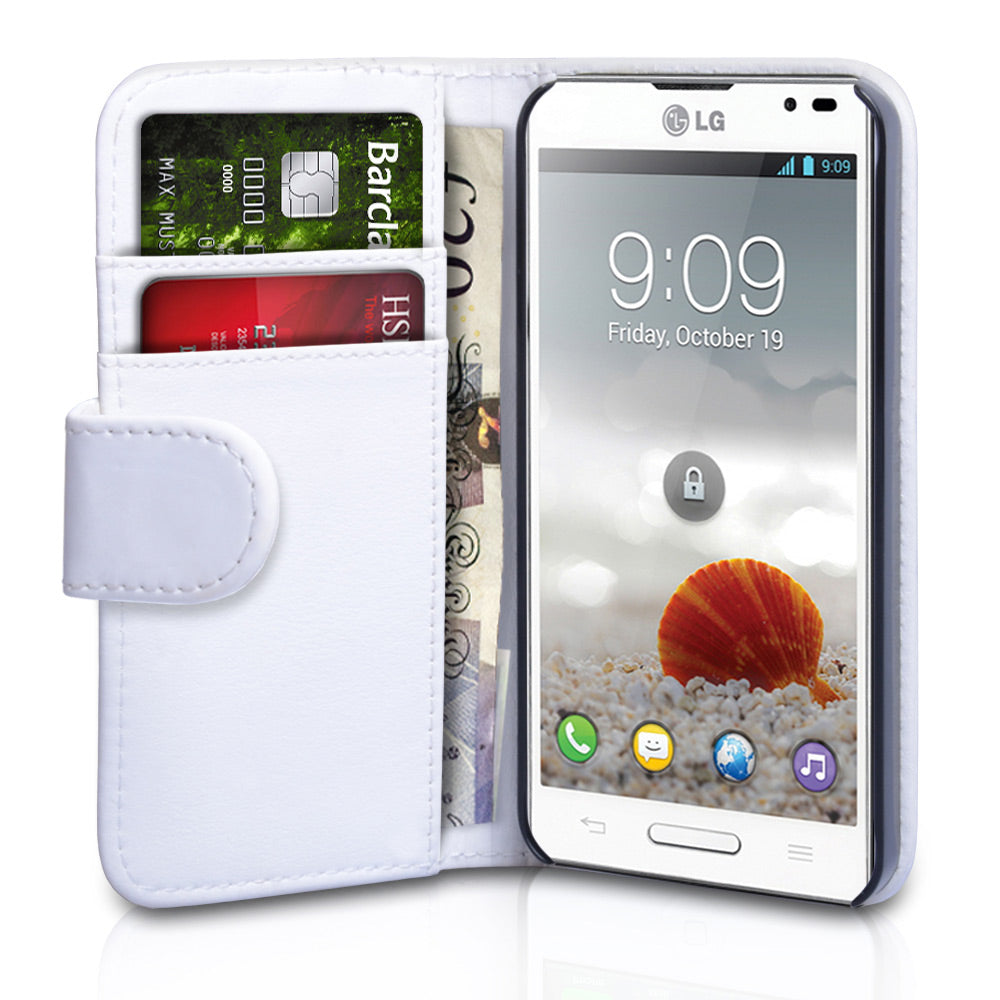 YouSave Accessories LG Optimus L9 White Leather Effect Wallet Case